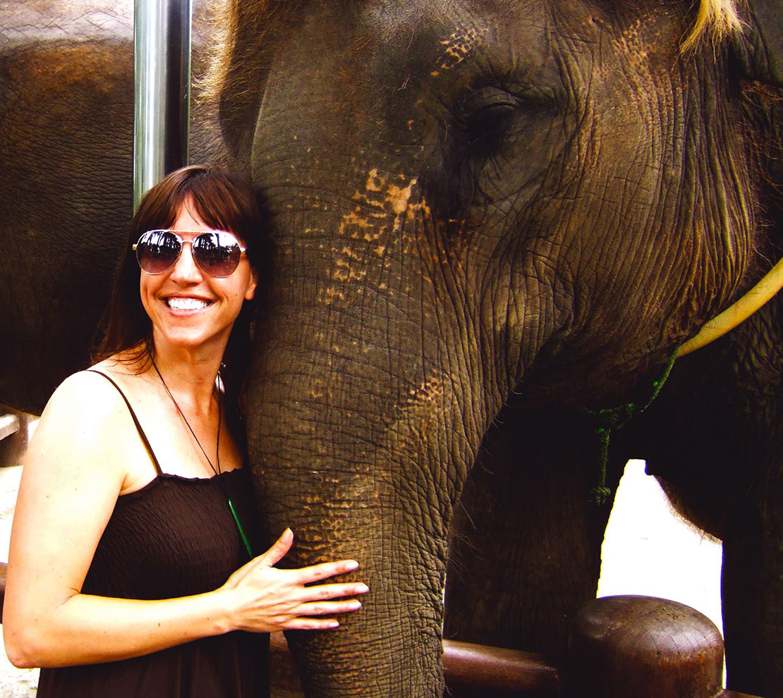 Shelby Simpson with Elephant